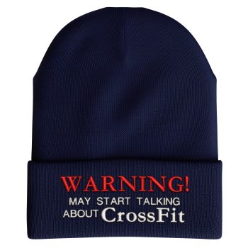 Funny CrossFit Beanie Warning May Start Talking Design Funny CrossFit Beanie Warning May Start Talking Design Beanie Hats Purple Print House