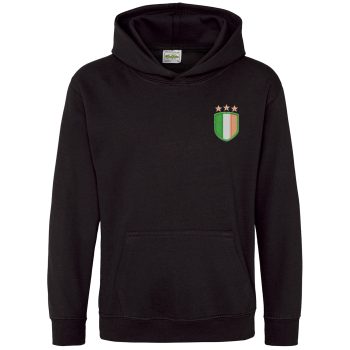 Embroidered Irish Shield Kids Hoodie with Tricolour Design for Supporters Irish Gifts Purple Print House