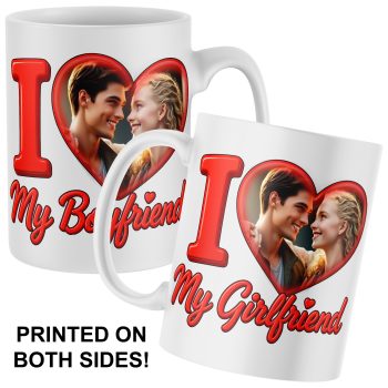 Valentines Day Personalised Mug I Love My Boyfriend Custom Image Personalised Gifts Purple Print House