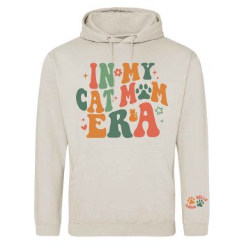 Hoodie For Cat Mums In My Cat Mum Era Slogan With Cats Name Sleeve Adult Hoodies Purple Print House