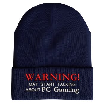 Funny Beanie For Gamers Warning May Start Talking About PC Gaming Design Beanie Hats Purple Print House