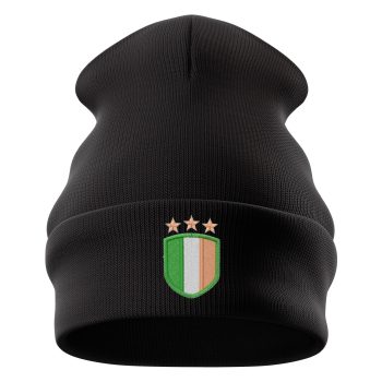 Embroidered Irish Shield Beanie Hat with Irish Tricolour Design for Supporters Beanie Hats Purple Print House
