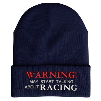 Funny Racing Beanie Warning May Start Talking About Racing Embroidered Design Funny Racing Beanie Warning May Start Talking About Racing Embroidered Design Accessories Purple Print House