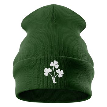 Embroidered Shamrocks Beanie Hat Irish Pride Unisex Hat for Men Women Accessories Purple Print House