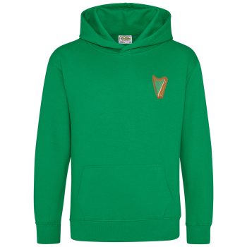 Embroidered Irish Celtic Harp Hoodie for Kids Ireland Pride Hooded Top Cultural Clothing Purple Print House
