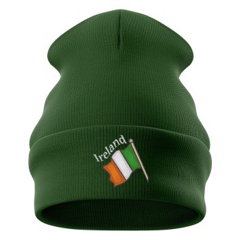 Ireland Embroidered Beanie Hat Irish Tricolour Unisex Winter Accessory Beanie Hats Purple Print House