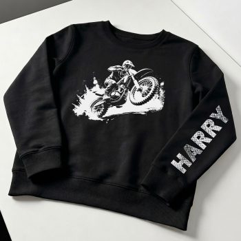 Personalised Motocross Sweatshirt Dirt Bike Birthday Gifts Purple Print House