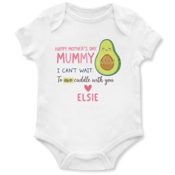 Custom Mothers Day Babygrow Avo Cuddle Design Custom Mothers Day Babygrow Avo Cuddle Design Baby Clothing Purple Print House