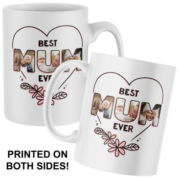 Personalised Mothers Day Mug Best Mum Ever Love Heart Design With Photos Mother's Day Gifts Purple Print House