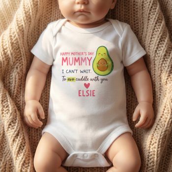 Custom Mothers Day Babygrow Avo Cuddle Design Baby Clothing Purple Print House