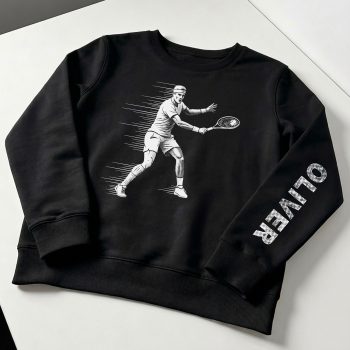 Personalised Tennis Sweatshirt Player Name On Sleeve Kids' Sweatshirts Purple Print House
