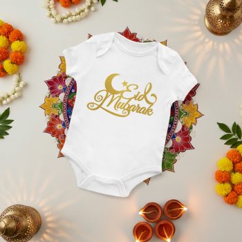 Ramadan Babygrow Gold Eid Half Moon Design Baby & Toddler Clothing Purple Print House