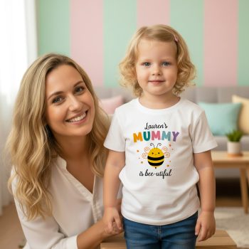 Personalised Mothers Day Baby T Shirt Bee Design Baby T-Shirts Purple Print House