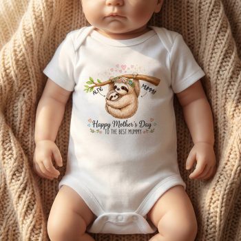 Mothers Day Sloth Babygrow Custom Babies Name Babygrow Vests Purple Print House