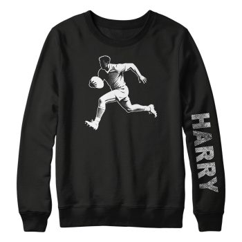 Personalised Rugby Player Sweatshirt Rugga Run Try Personalised Rugby Player Sweatshirt Rugga Run Try Kids' Sweatshirts Purple Print House