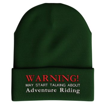 Winter Beanie Hat For Men Warning May Start Talking About Adventure Riding Embroidery Beanie Hats Purple Print House