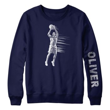 Personalised Basketball Sweatshirt Player Name On Sleeve Personalised Basketball Sweatshirt Player Name On Sleeve Kids' Sweatshirts Purple Print House