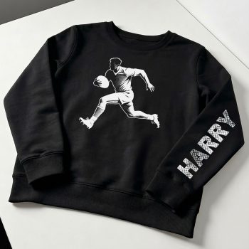 Personalised Rugby Player Sweatshirt Rugga Run Try Kids' Sweatshirts Purple Print House
