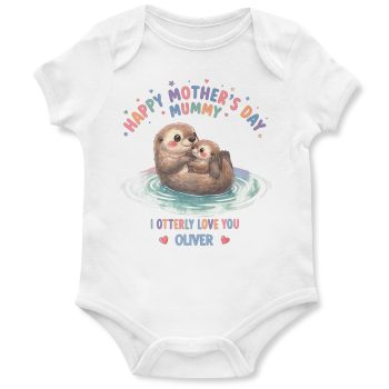 Mothers Day Otter Babygrow Custom Toddler Name Mothers Day Otter Babygrow Custom Toddler Name Babygrow Vests Purple Print House
