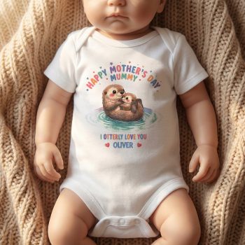 Mothers Day Otter Babygrow Custom Toddler Name Babygrow Vests Purple Print House