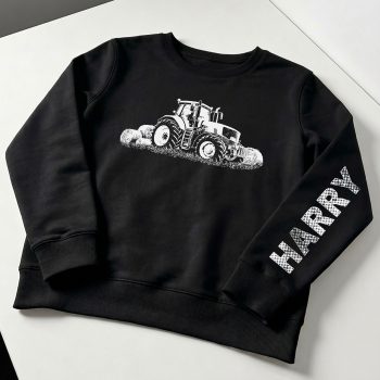 Personalised Tractor Sweatshirt Farmers Farming with childs name Farming Themed Gifts Purple Print House