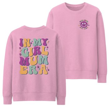 Mum Of Girls Sweatshirt With In My Girl Mum Era Pocket And Back Print Mum Of Girls Sweatshirt With In My Girl Mum Era Pocket And Back Print Adult Sweatshirts Purple Print House