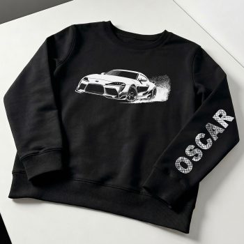 Personalised Drift Car Sweatshirt Fast Car Boys' Clothing Purple Print House