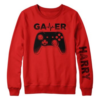 Personalised Gamer Sweatshirt Gaming Controller with added childs name Personalised Gamer Sweatshirt Gaming Controller with added childs name Gaming Gifts Purple Print House