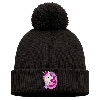 Embroidered Unicorns Head Kids Bobble Hat Mythical Unicorns Design Embroidered Unicorns Head Kids Bobble Hat Mythical Unicorns Design Bobble Hats Purple Print House