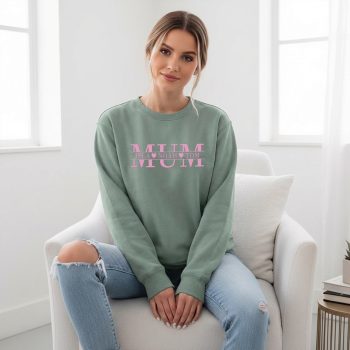 Mum Personalised Sweatshirt With Puff Vinyl Mum Hearts And Childrens Names Adult Sweatshirts Purple Print House