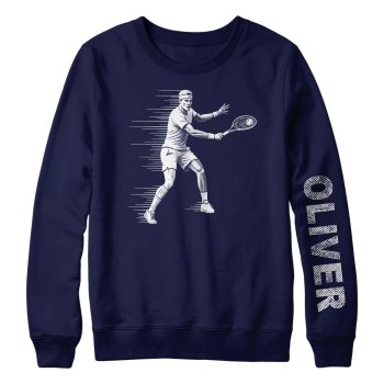 Personalised Tennis Sweatshirt Player Name On Sleeve Personalised Tennis Sweatshirt Player Name On Sleeve Kids' Sweatshirts Purple Print House