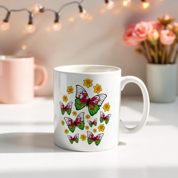 Wales Butterfly Mug Dragon Daffodil Design Printed Mugs Purple Print House