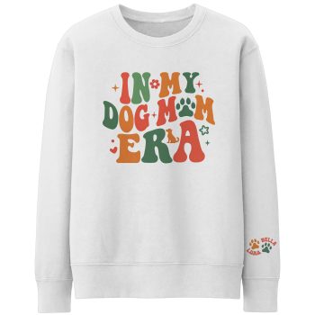 Personalised Dog Mum Sweatshirt In My Dog Mum Era Retro Boho Design Personalised Dog Mum Sweatshirt In My Dog Mum Era Retro Boho Design Adult Sweatshirts Purple Print House