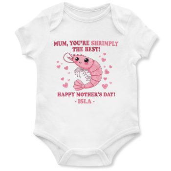 Funny Mothers Day Babygrow Shrimp Design Funny Mothers Day Babygrow Shrimp Design Baby Clothing Purple Print House
