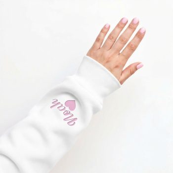 Personalised Mum Sweatshirt Puff Vinyl Mum Love Heart Sleeve Names Adult Sweatshirts Purple Print House