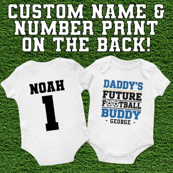 Personalised Football Babygrow Daddys Future Football Buddy Name Baby Clothing Purple Print House