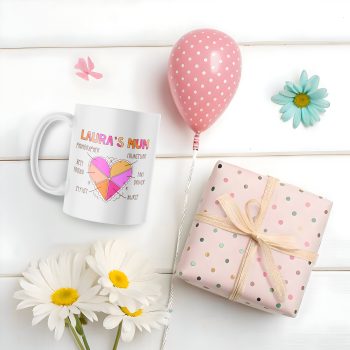 Personalised Mums Mug Heart Shaped Pie Chart Design TMothers Day Tea Coffee Cup Mother's Day Gifts Purple Print House