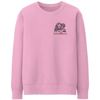 Personalised Mothers Day Sweatshirt With Embroidered Mummy And Baby Photo and Name Personalised Mothers Day Sweatshirt With Embroidered Mummy And Baby Photo and Name Adult Sweatshirts Purple Print House