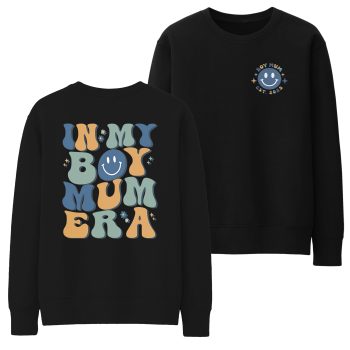 Mum Of Boys Sweatshirt With In My Boy Mum Era Pocket And Back Print Mum Of Boys Sweatshirt With In My Boy Mum Era Pocket And Back Print Adult Sweatshirts Purple Print House