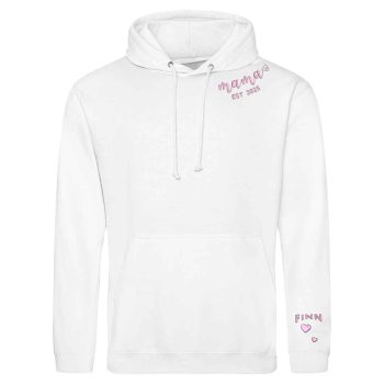 Embroidered Mothers Day Hoodie Mama Custom Est Date Puff Sleeve Embroidered Mothers Day Hoodie Mama Custom Est Date Puff Sleeve Adult Hoodies Purple Print House