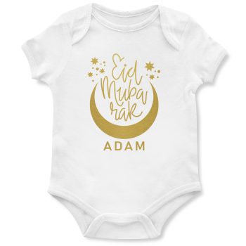 Babies First Personalised Ramadan Babygrow Eid Mubarak Gold Half Moon Design Babies First Personalised Ramadan Babygrow Eid Mubarak Gold Half Moon Design Babygrow Vests Purple Print House