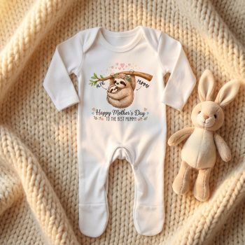 Mothers Day Sloth Romper Suit Custom Babies Name Baby Romper Suits Purple Print House
