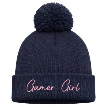 Embroidery Bobble Hat For Girls Gamer Girl Embroidery Bobble Hat For Girls Gamer Girl Gaming Accessories Purple Print House