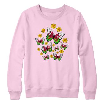 Wales Butterfly Kids Sweatshirt Dragon Daffodil Design Wales Butterfly Kids Sweatshirt Dragon Daffodil Design Kids' Sweatshirts Purple Print House