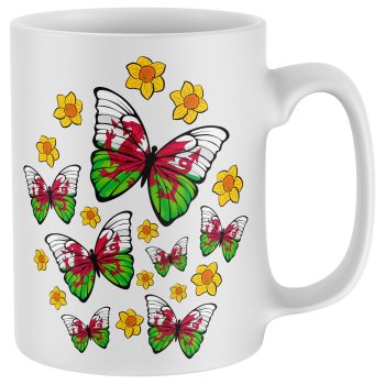 Wales Butterfly Mug Dragon Daffodil Design Printed Mugs Purple Print House
