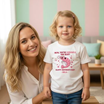 Funny Mothers Day Baby T Shirt Shrimp Design Baby Clothing Purple Print House