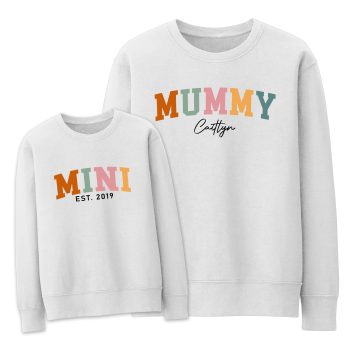 Matching Mothers Day Sweatshirt Set Mini And Mummy Mother and Child Matching Outfits Purple Print House