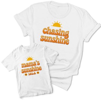 Matching Mummy And Daughter T Shirt Chasing Sunshine Baby Clothing Purple Print House