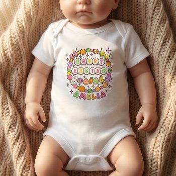 Easter Personalised Babygrow For Baby Girls Boho Bracelet Name Baby Clothing Purple Print House