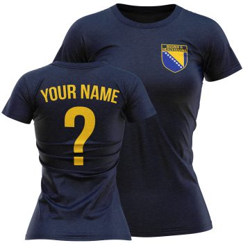 Bosnia Womens Football T Shirt Bosnian Team Design With Added Name And Number Personalised Clothing Purple Print House